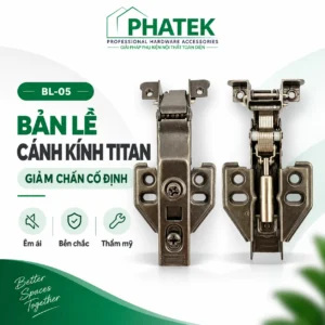 BL05 — Bản lề cánh kính Titan giảm chấn cố định