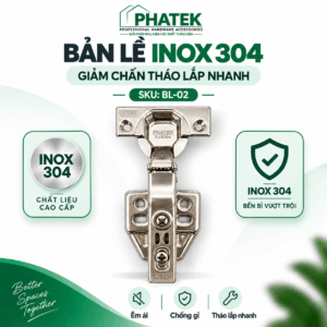 BL02 — Bản lề Inox 304 giảm chấn tháo lắp nhanh